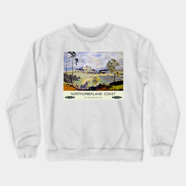 Vintage Railway Poster Northumberland Crewneck Sweatshirt by Random Railways